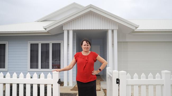 Austart Homes director Charmaine Matthews has several customers ready to move in, and is furious that it could take until the end of June to connect the power. Picture: Brendan Radke