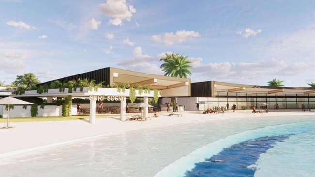 Artist impression of a surf park development including the latest proposed changes. Photo: JSTN Architects