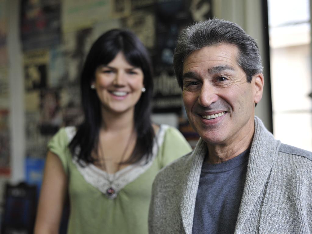 Chick Vennera with Australians actor Emily O'Meara at Ann Peters' SA Casting on Pulteney Street, Adelaide.