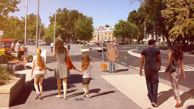 Artists impressions of the Salamanca precinct upgrade.