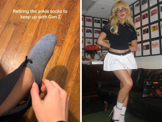 First, they came for skinny jeans - now, Gen Z are calling for an end to ankle socks. Picture: TikTok/Instagram