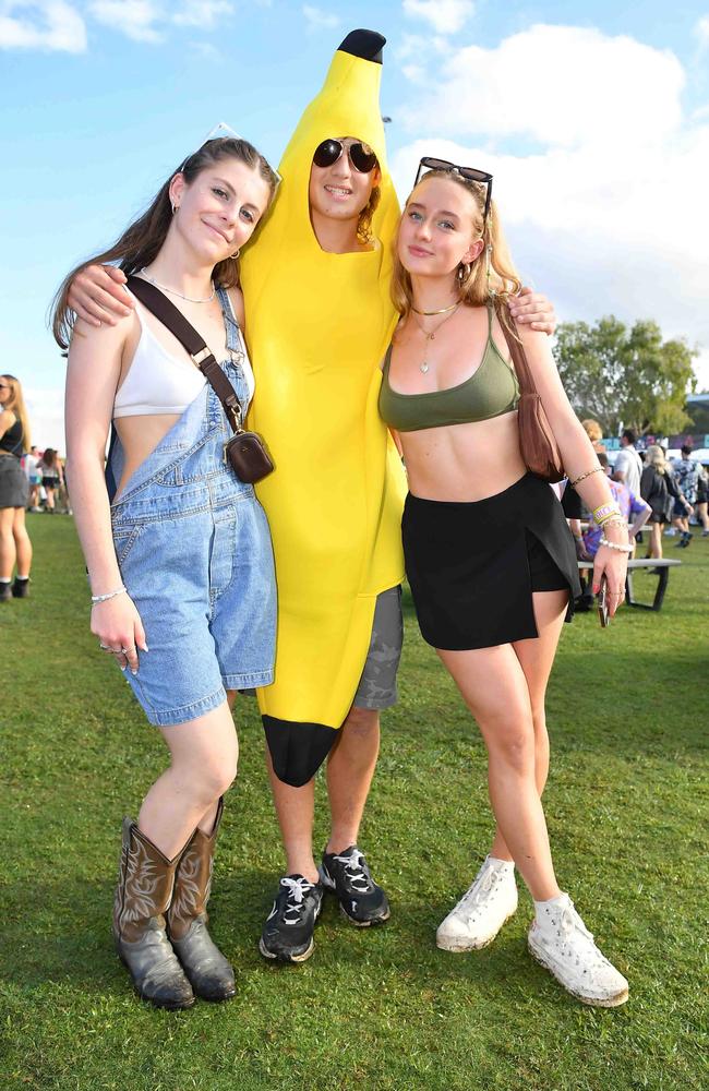 Analiah Hooper, Ben Heather and Charlotte Lange at Groovin the Moo, Sunshine Coast 2023. Picture: Patrick Woods.