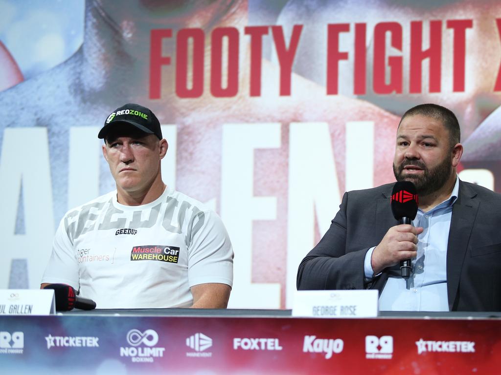 George Rose and Paul Gallen during a press conference.