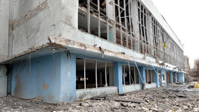 The building of the sports department at the Karazin Kharkiv National University is destroyed following Russian military aggression in second largest Ukrainian city of Kharkiv.