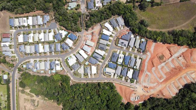 Although Cairns is experiencing a building boom, there is still a housing shortage. New homes under construction at a housing estate at Mt Sheridan in 2020. Picture: Brendan Radke