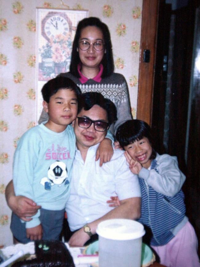 An undated photo showing Sef Gonzales (L) with parents Mary and Teddy, and his sister Clodine. Picture: Supplied