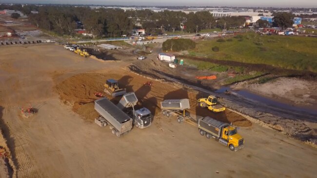 Earth is being levelled out near the Boundary Rd/Centre Dandenong Rd intersection. Source: Major Road Projects Victoria