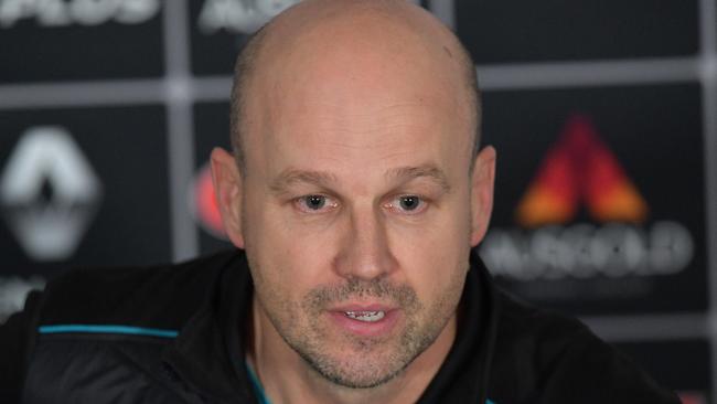 Port Adelaide assistant coach Matthew Nicks may soon leave Alberton. Picture: AAP Image/David Mariuz