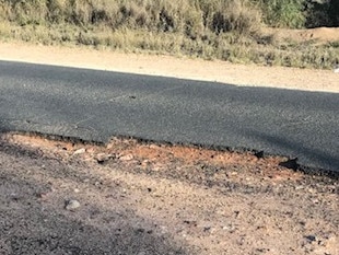 A concerned resident took these photos of the Condamine Highway. Picture: Contributed