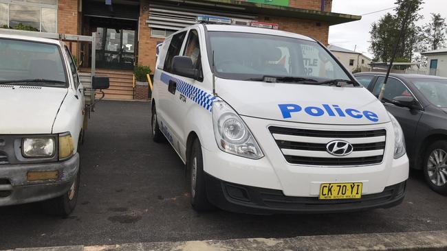 A police car ouotside the GI Hotel in South Grafton