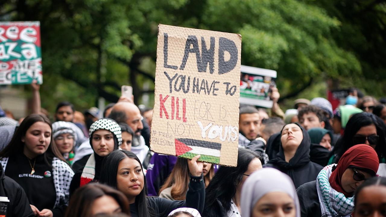 “Free, free Palestine, from the river to the sea. Palestine will be free,” crowds were heard chanting. Picture: NCA NewsWire / Luis Enrique Ascui