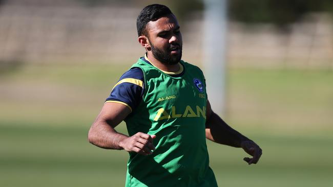 Bevan French during training yesterday where he revealed he’d be willing to leave the club for a chance at playing fullback. Picture: Brett Costello