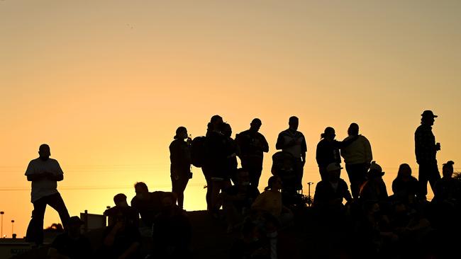 The crowd is seen during the round 24 NRL match between the New Zealand Warriors and the Canberra Raiders at BB Print Stadium in Mackay. Picture: Ian Hitchcock/Getty Images