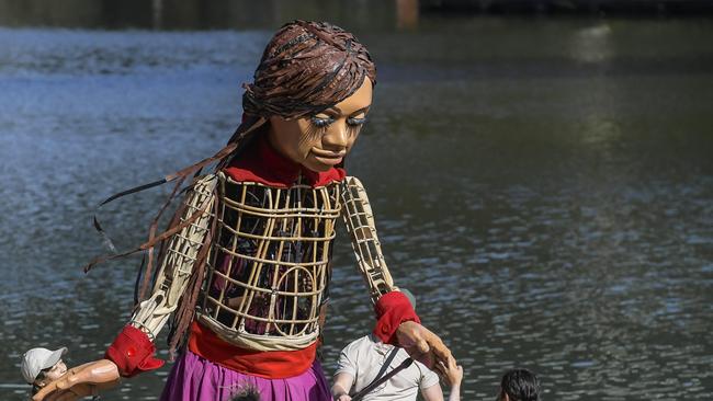 The Little Amal puppet has arrived in Adelaide. Picture: NCA NewsWire / RoyVphotography