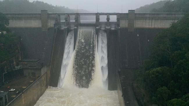 Warragamba Dam spilling over this Monday.