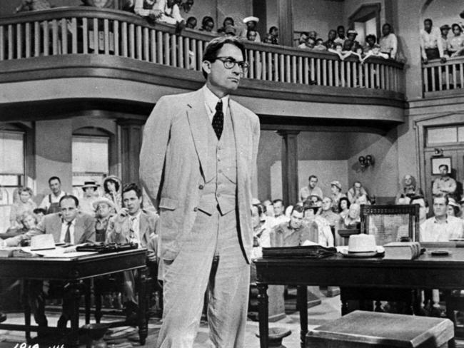 Good man ... Gregory Peck is shown as lawyer Atticus Finch, a small-town southern lawyer who defends a black man accused of rape in To Kill a Mockingbird. Picture: AP