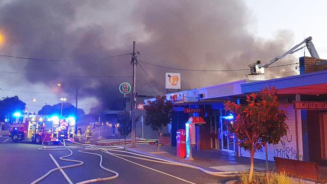 Firefighters and police were on the scene dealing with a fire that broke out on March 4, 2019. Picture: Supplied