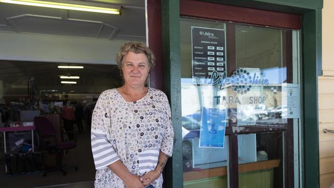 Denise Murray is thrilled to own a piece of land at Tara, despite the hard work. “We’re happy...because it’s ours.” Picture: Mark Cranitch.