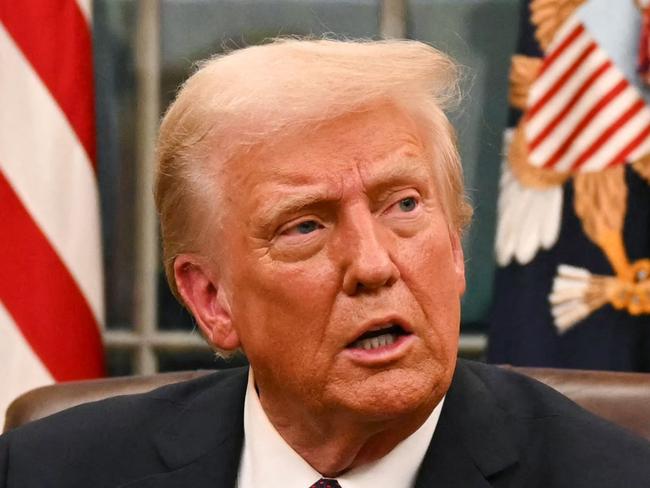 US President Donald Trump speaks to journalists about TikTok as he signs executive orders in the Oval Office of the White House in Washington, DC, on January 20, 2025. Picture: NewsWire / Jim WATSON / POOL / AFP