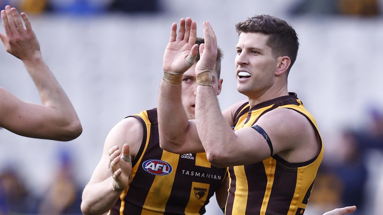 Luke Breust is a Hawk for life after signing another deal. Picture: Getty Images