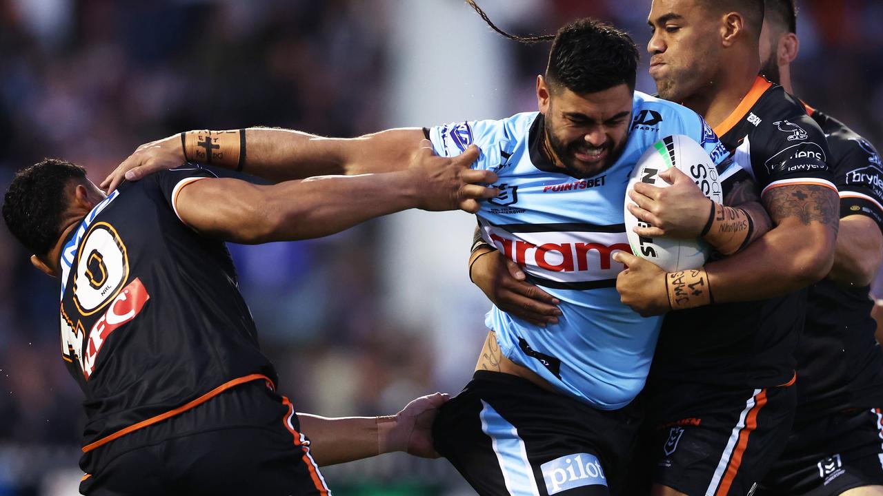 Royce Hunt was strong for the Sharks. Picture: Matt King/Getty Images