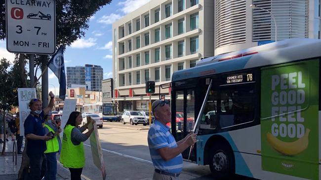 There are concerns that bus driver jobs would be cut if the northern beaches services are franchised out. Picture: Jim O'Rourke