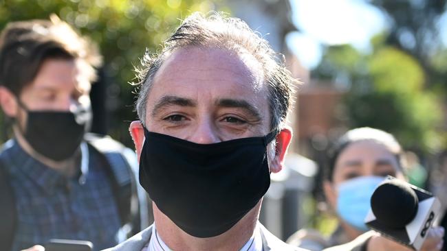 Andrew O'Keefe leaves Waverley Local Court in Sydney last year after appearing for an unrelated matter. Picture: NCA NewsWire / Jeremy Piper