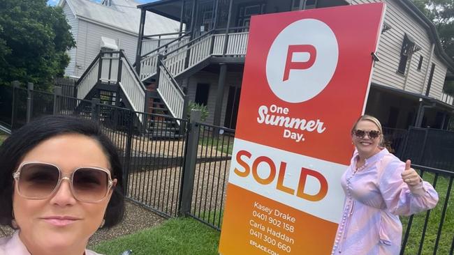 ONE SUMMER DAY 2024: Property agents Kasey Drake and Carla Haddan at 33 Frank St, Norman Park sold for $1,570,000 (Photo: Instagram)