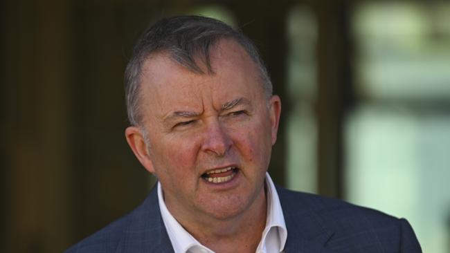 Anthony Albanese speaks to the media. Pictuer: AAP.