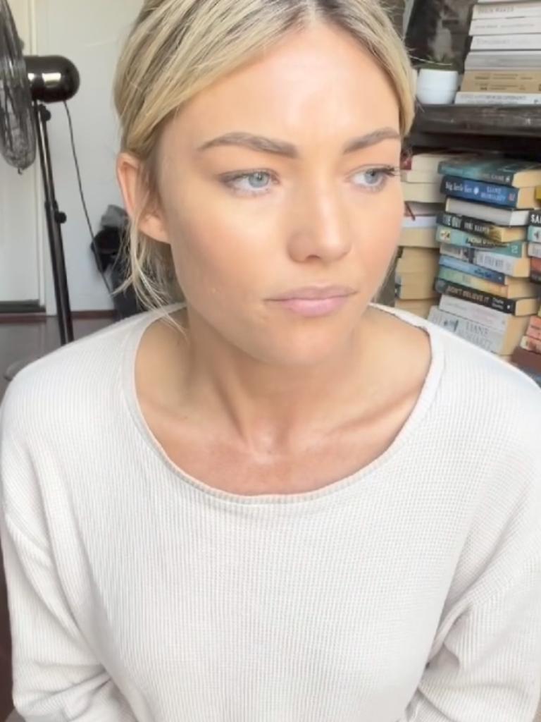 Sam Frost revealed in an emotional video in October she had not been vaccinated. Picture: Instagram