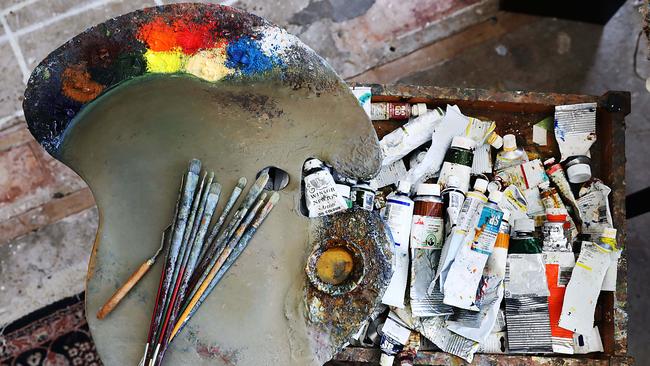 The artist’s palette. Picture: Jane Dempster