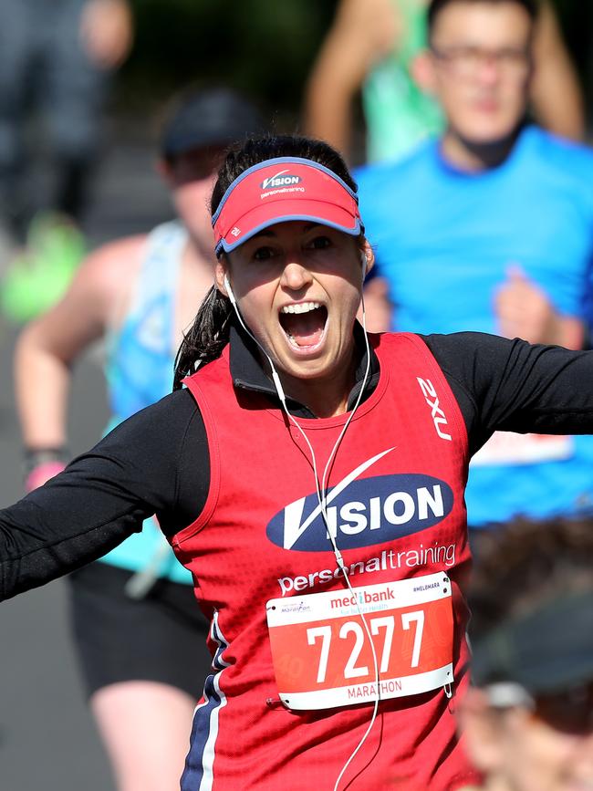 A woman running last year's marathon. Picture: Yuri Kouzmin