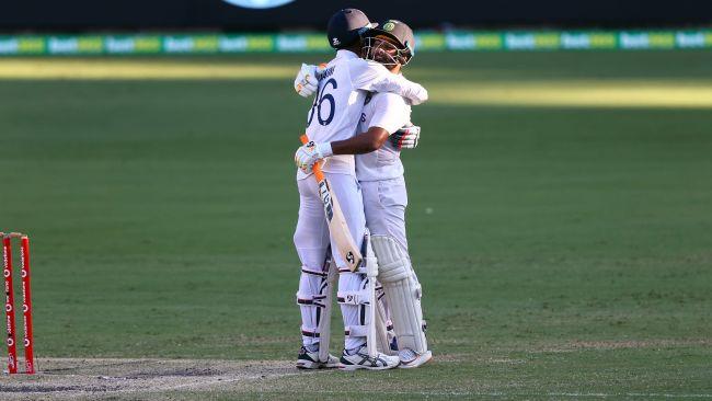 The moment India claimed victory. Picture: Getty Images 