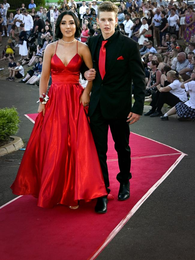 Harristown High School formal 2020 at Highfields Cultural Centre. Jack Byrne and Taylah Holt.
