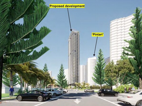 View of the planned 39-level Main Beach Parade tower on the Gold Coast.