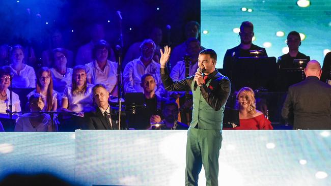 Guy Sebastian performs at the Tea Tree Gully carols. Picture: Tea Tree Gully Council