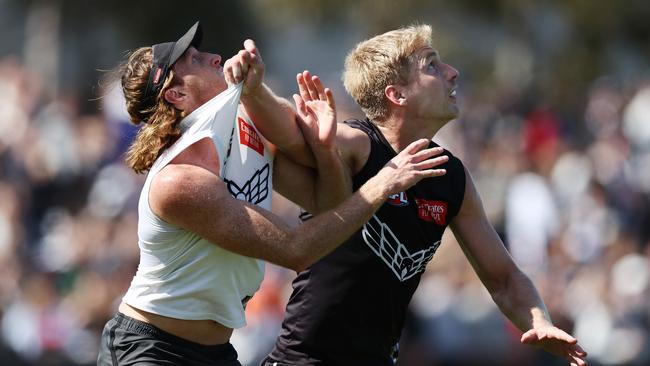 Billy Frampton and Nathan Murphy on Thursday. Picture: Michael Klein.