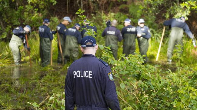 NSW Police search bushland in 2018. Picture: Shane Chalker