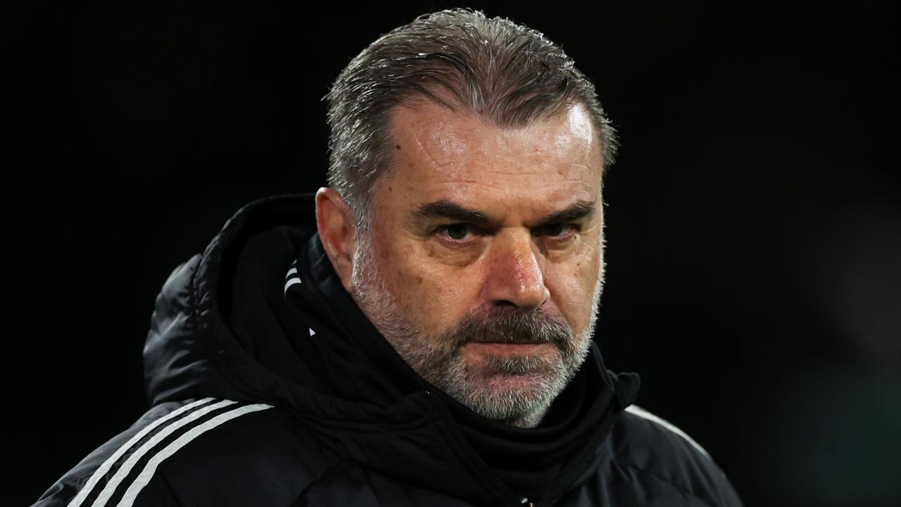GLASGOW, SCOTLAND - MARCH 08: Angelos Postecoglou, Manager of Celtic, looks on prior to the Cinch Scottish Premiership match between Celtic FC and Heart of Midlothian at on March 08, 2023 in Glasgow, Scotland. (Photo by Ian MacNicol/Getty Images)