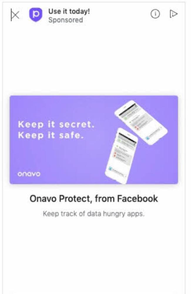 An allegedly misleading advertisement for Onavo Protect.