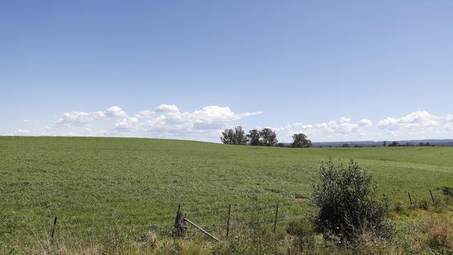 The land in question at ICAC: Smart West Sydney on the western side of Willowdene Avenue Luddenham and adjoins the Western Sydney Airport at Badgerys Creek. The 233 hectares of land is owned by The Waterhouse Group who are also the owners of 40 hectare parcel on Park Road 1.3km north of Smart West Sydney. Picture: Jonathan Ng