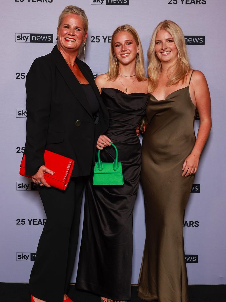 Kate, Mia and Olivia Whittaker, at the Sky News 25th Anniversary celebration, at Bennelong Restaurant. Picture: Justin Lloyd.