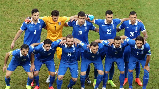 Greece prior to the 2014 FIFA World Cup Brazil Round of 16 match against Costa Rica.