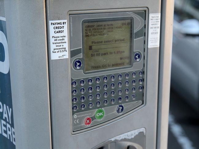 Parking meter 0.57% credit card charge since new financial year. Picture: Mike Dugdale