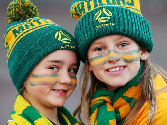 SYDNEY, AUSTRALIA  - JULY 20: Mila and Ruby Williams arrive for the opening FIFA Women's World Cup Australia & New Zealand 2023 Group B match between Australia and Ireland at Accor Stadium on July 20, 2023 in Australia. The tournament is held in Australia and New Zealand, with the final in Sydney on August 20th. (Photo by Lisa Maree Williams/Getty Images)