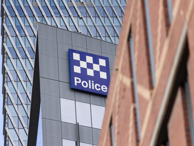 MELBOURNE, AUSTRALIA - NewsWire Photos - 15 FEBRUARY, 2025: Victoria Police signage is seen outside Spence Street police headquarter. Picture: NewsWire / Diego Fedele