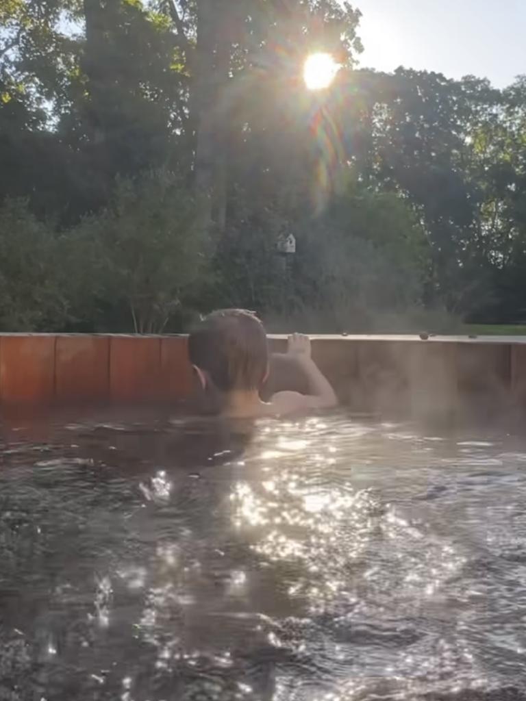 One of her young sons joined her for a dip. Picture: Instagram