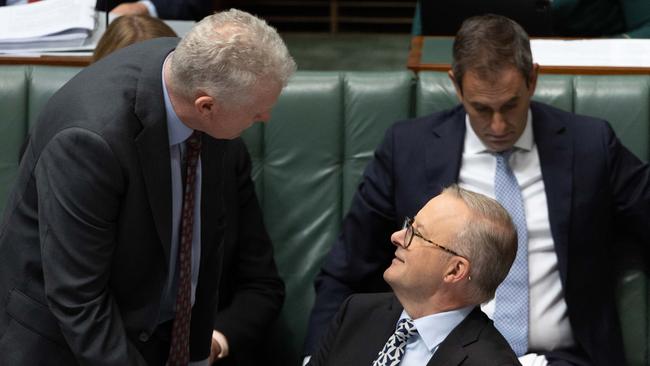 Tony Burke with Anthony Albanese in parliament.Picture: NCA NewsWire / Gary Ramage