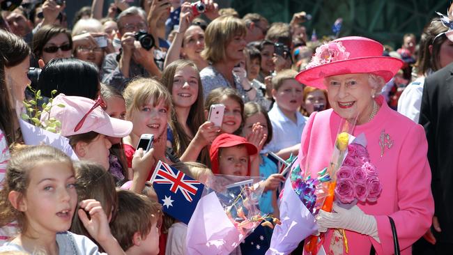 Queen Elizabeth II meeting wellwishers in Federation Square, Melbourne, in 2011.