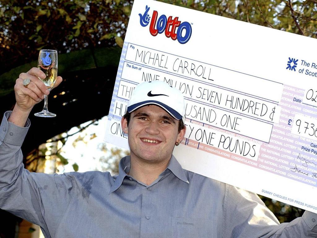 Michael Carroll has one of the most well-known ‘curse’ tales, losing a huge amount of money in just 10 years. Picture: AP Photo/National Lottery, HO